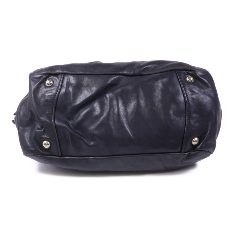 PRADA 牛皮皮革Shoulder Bag銀扣肩背袋-3
