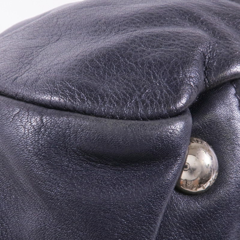 PRADA 牛皮皮革Shoulder Bag銀扣肩背袋-8