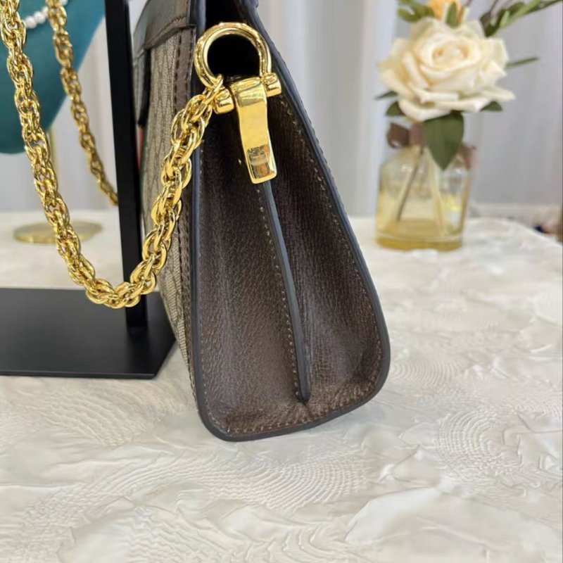 Gucci Ophidia系列 經典老花小號鏈條包 17.5*26*8 98新 配件塵袋-5