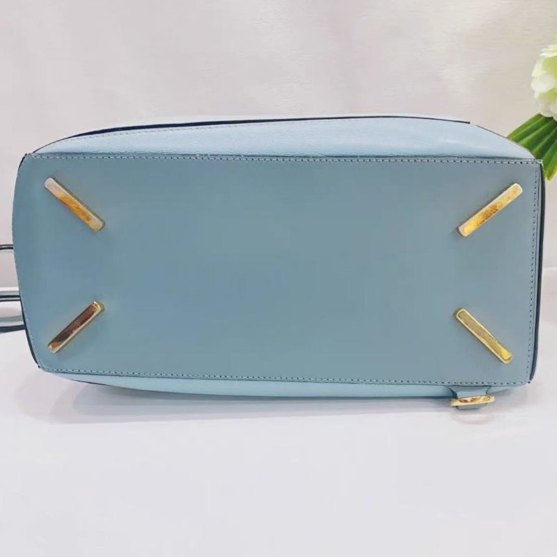 Loewe 藍色中號puzzle系列全皮手提肩背包 29×17×12cm 97新 配件塵袋-5