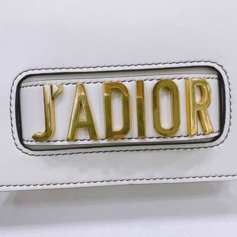Dior 白色金扣牛皮Jadior系列鏈條包 25×16.5×5cm 97新 配件塵袋-2