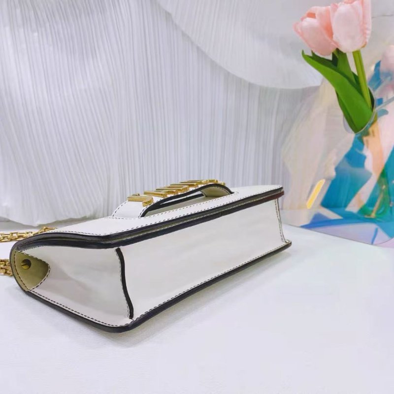 Dior 白色金扣牛皮Jadior系列鏈條包 25×16.5×5cm 97新 配件塵袋-7
