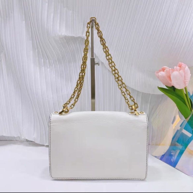 Dior 白色金扣牛皮Jadior系列鏈條包 25×16.5×5cm 97新 配件塵袋-8