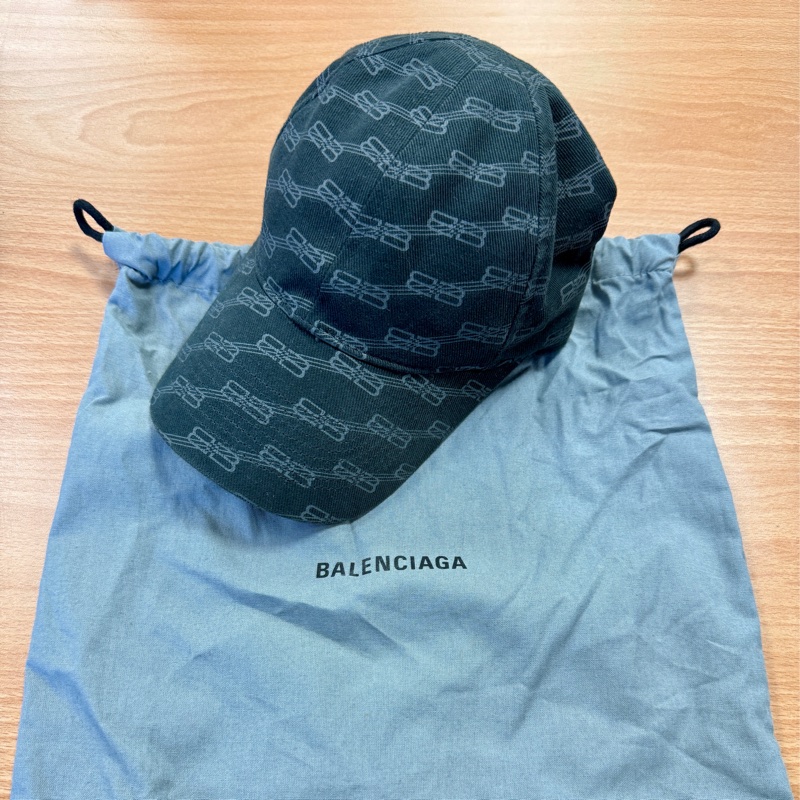 Balenciaga 巴黎世家 雙B老花 洗舊 挺版 黑色 牛仔布 鴨舌 老帽-0