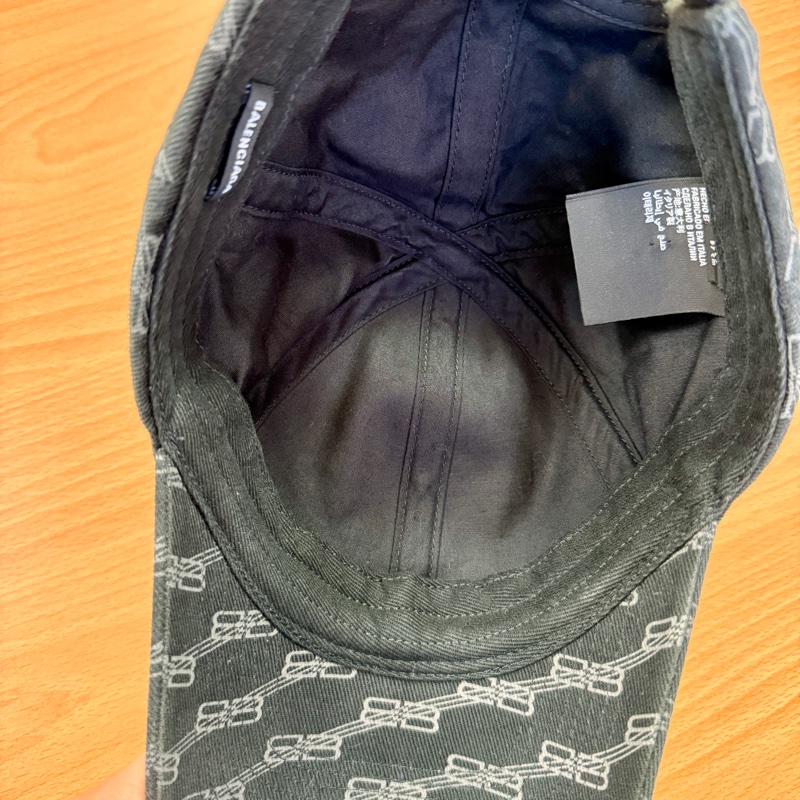 Balenciaga 巴黎世家 雙B老花 洗舊 挺版 黑色 牛仔布 鴨舌 老帽-5