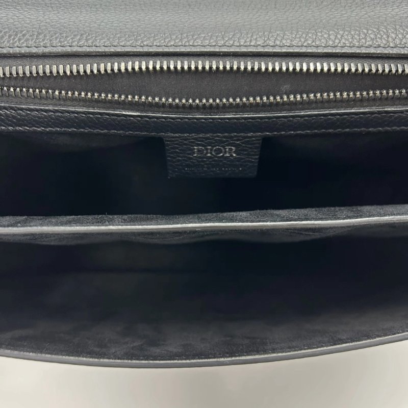 DIOR 黑銀ELITE牛皮手提公事包 38*28*10 98新配件塵袋-1