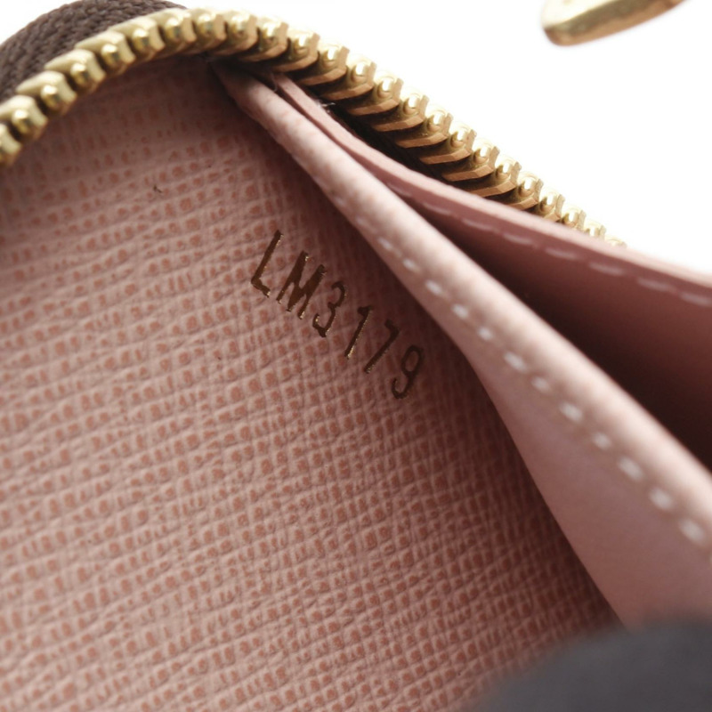 LOUIS VUITTON Zippy 長皮夾 N60046 Damier 帆布 Rose valerine Ebene 二手 LV-4
