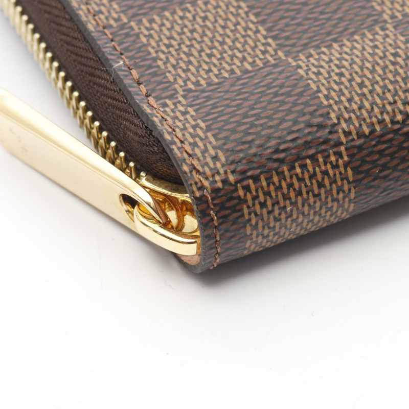 LOUIS VUITTON Zippy 長皮夾 N60046 Damier 帆布 Rose valerine Ebene 二手 LV-7