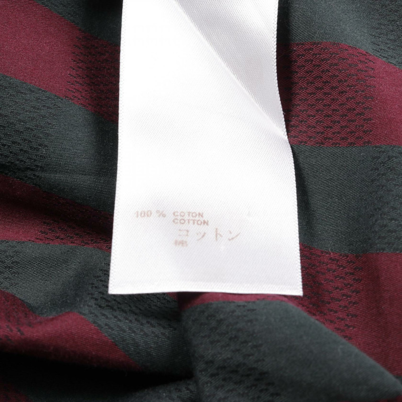 路易威登 Damier 長袖襯衫 RM142M 棉質 灰色 波爾多紅 二手 男款 M-3