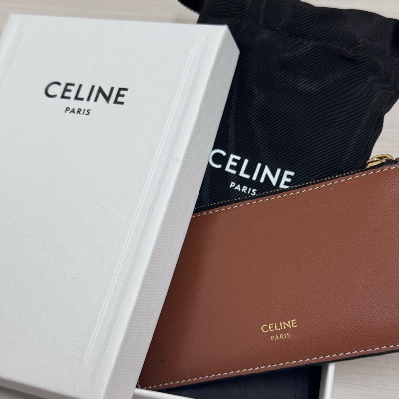 Celine 老花印花拉鍊卡片套-11