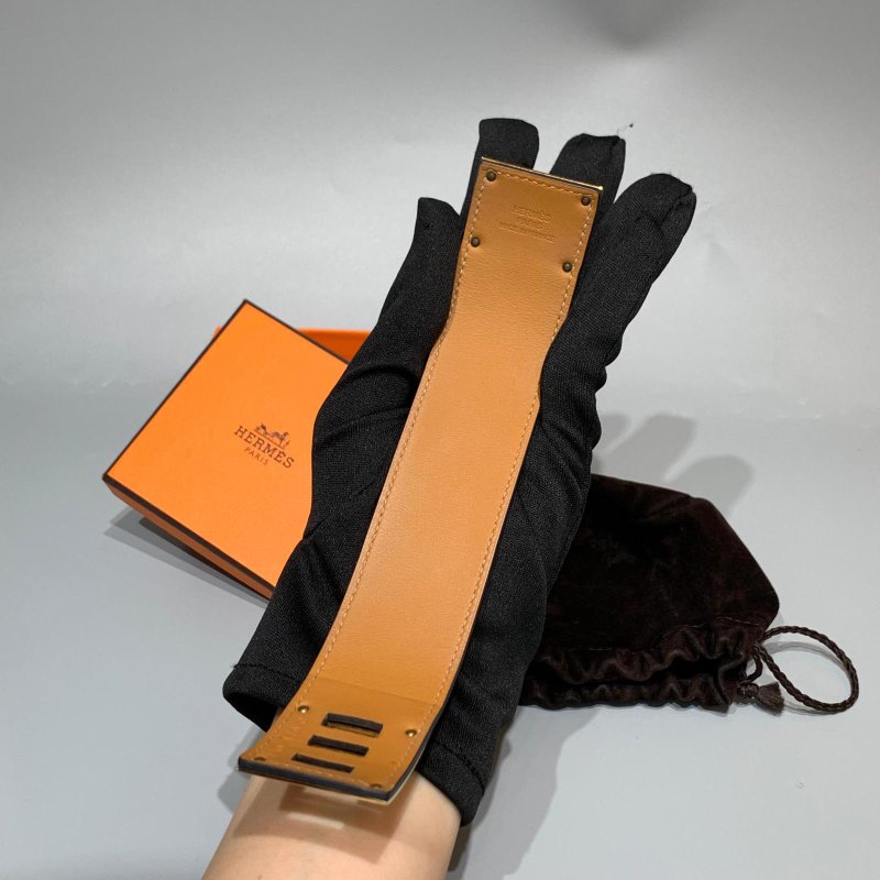 HERMES 愛馬仕 Hermes Kelly Dog黑色金扣 手鐲-3