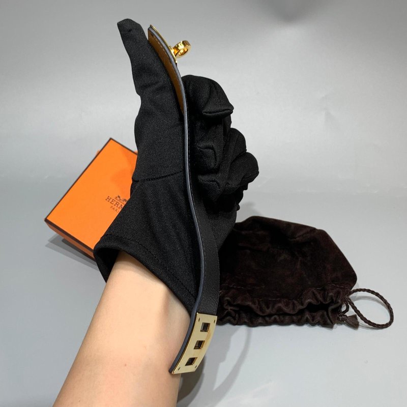 HERMES 愛馬仕 Hermes Kelly Dog黑色金扣 手鐲-4