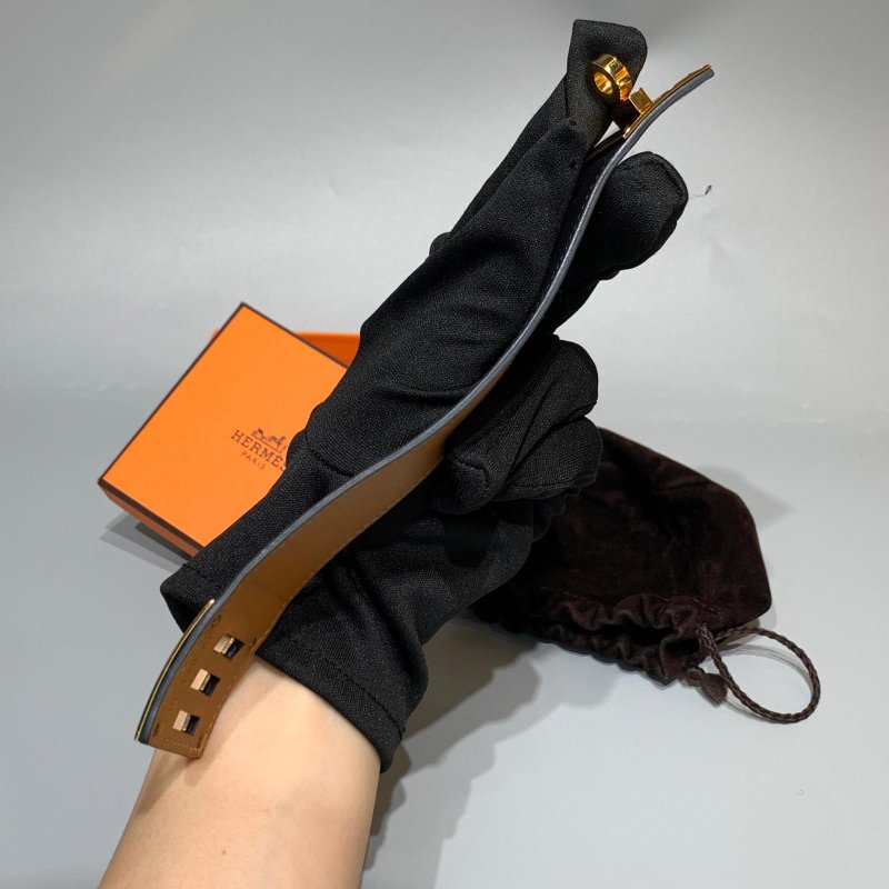 HERMES 愛馬仕 Hermes Kelly Dog黑色金扣 手鐲-5