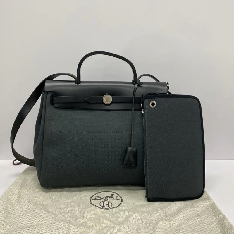 HERMES herbag31銀扣子母手提斜背包 31*25*11 98新配件塵袋-0