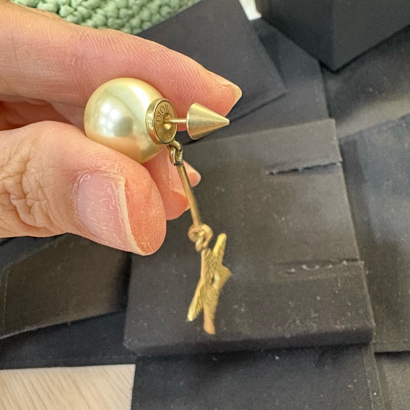 Dior 單支針式耳環 金色個性五角星-4