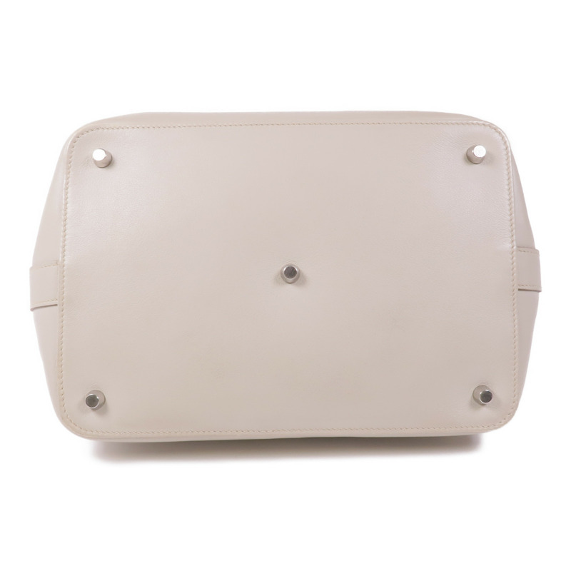 HERMES Swift皮革Tool Box 26銀扣手挽肩背兩用袋Pearl Grey-3