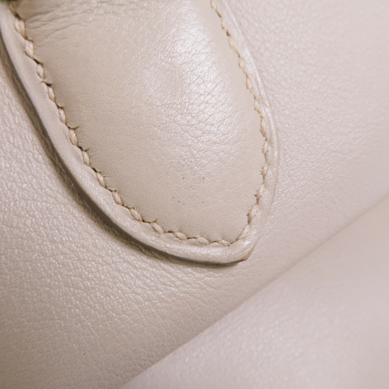 HERMES Swift皮革Tool Box 26銀扣手挽肩背兩用袋Pearl Grey-10