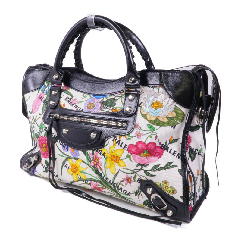 BALENCIAGA 帆布Gucci x Balenciaga Neo Classic Bag銀扣手挽肩背兩用袋-2