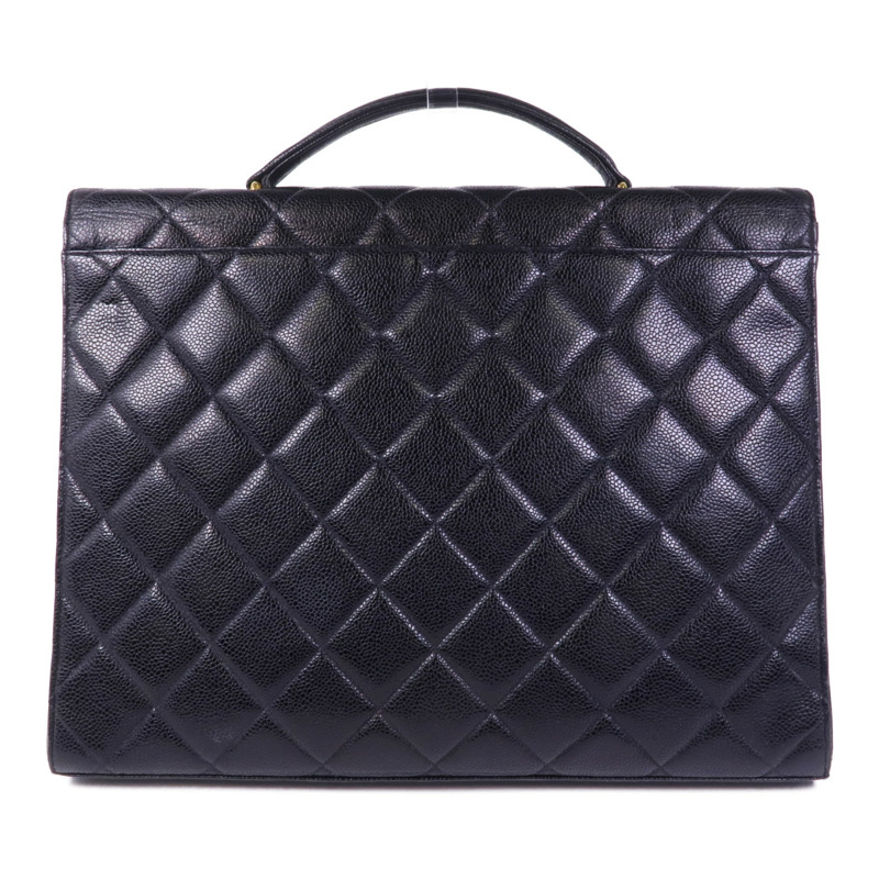 CHANEL 牛皮皮革Vintage Briefcase金扣手挽袋-1