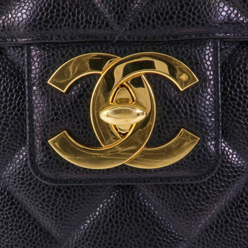 CHANEL 牛皮皮革Vintage Briefcase金扣手挽袋-9
