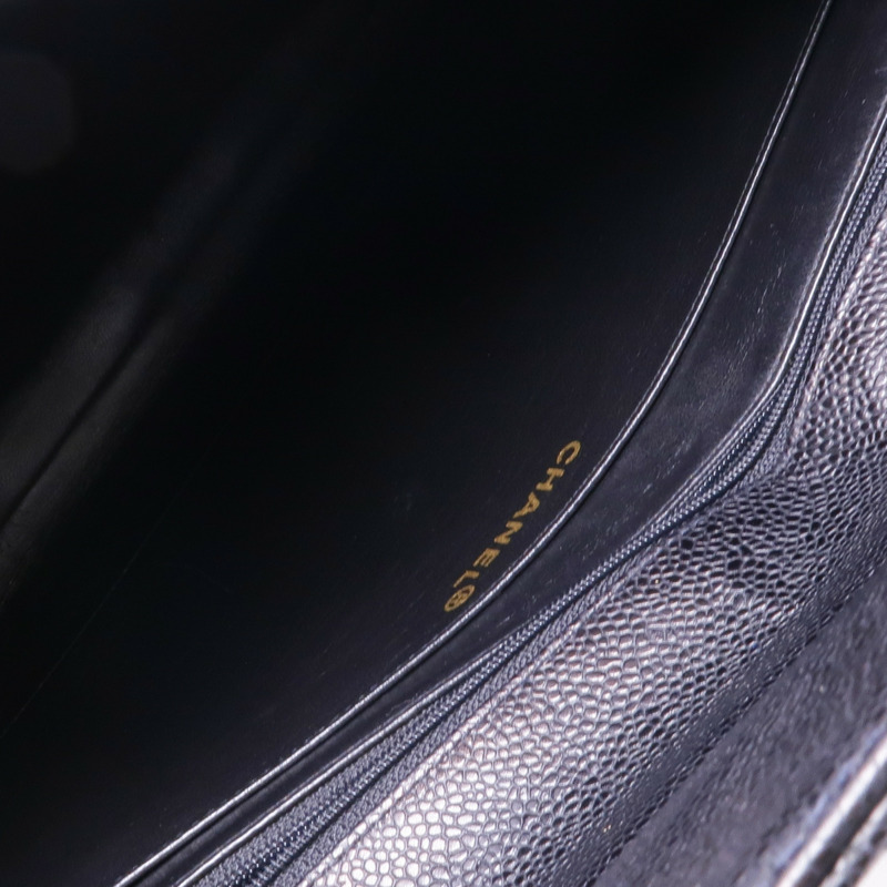 CHANEL 牛皮皮革Vintage Briefcase金扣手挽袋-10