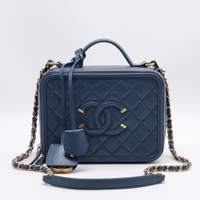 CHANEL Vanity case - 中號海藍28開-8