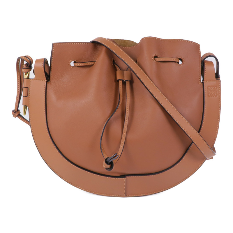 LOEWE 牛皮皮革Horseshoe金扣肩背袋-0