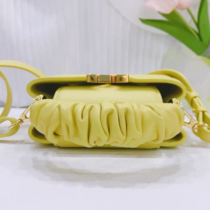 Lv 小雞黃Capucines 系列皺褶手提肩背包 21×14×8 cm 全新 配件塵袋-3