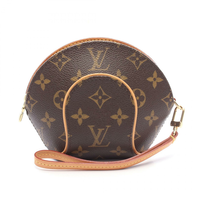 LOUIS VUITTON 迷你橢圓形手拿包 M51129 Monogram 帆布皮革 二手 女士-0