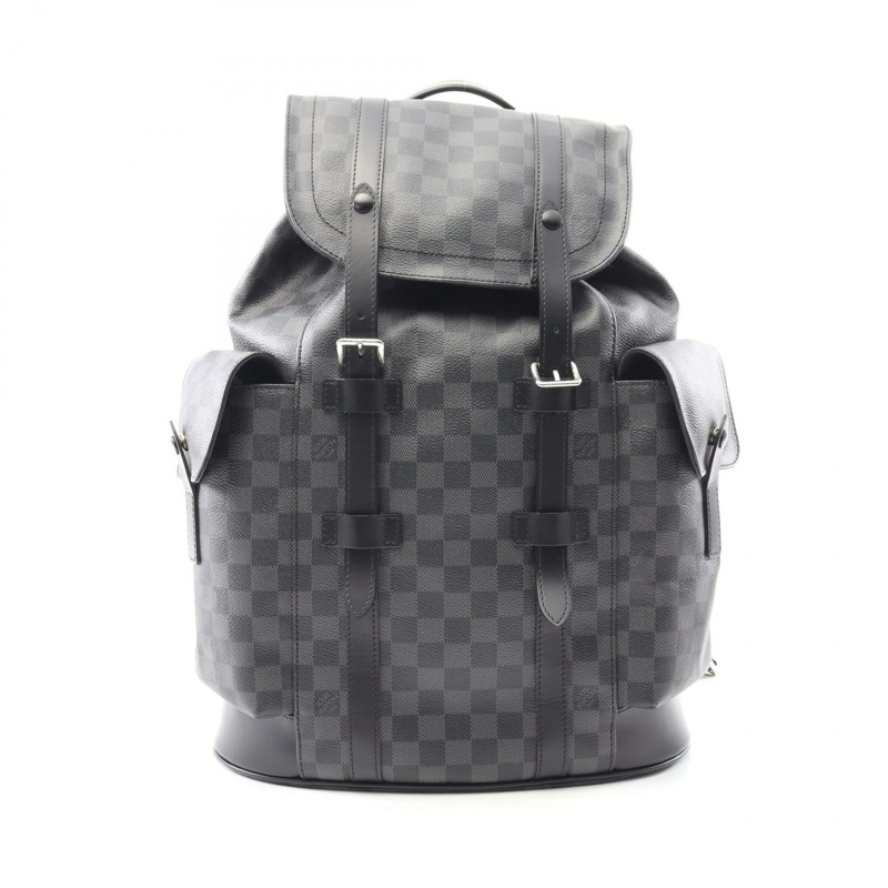 LOUIS VUITTON Christopher PM 背包 N41379 Damier graphite 黑色 二手-0