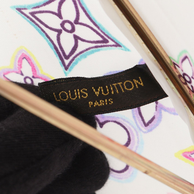 LOUIS VUITTON 遮陽傘 太陽傘 皮革 聚酯纖維 木質 白色 二手 女士 LV-3