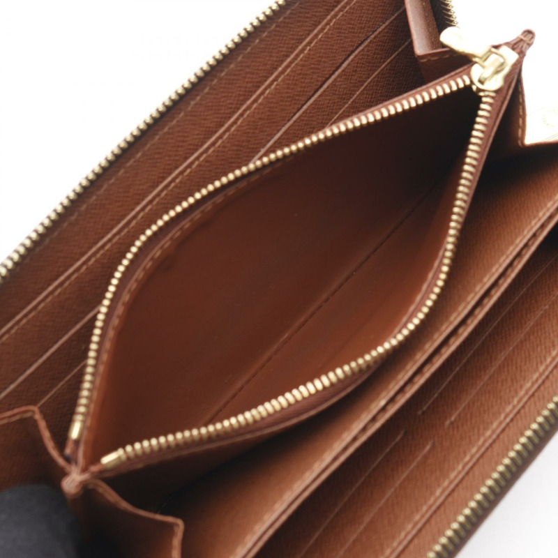 LOUIS VUITTON Zippy around 長皮夾 M93759 Monogram Rose 帆布 棕色 二手 LV-6