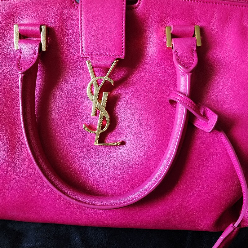 ysl-桃紅色手提托特包-8