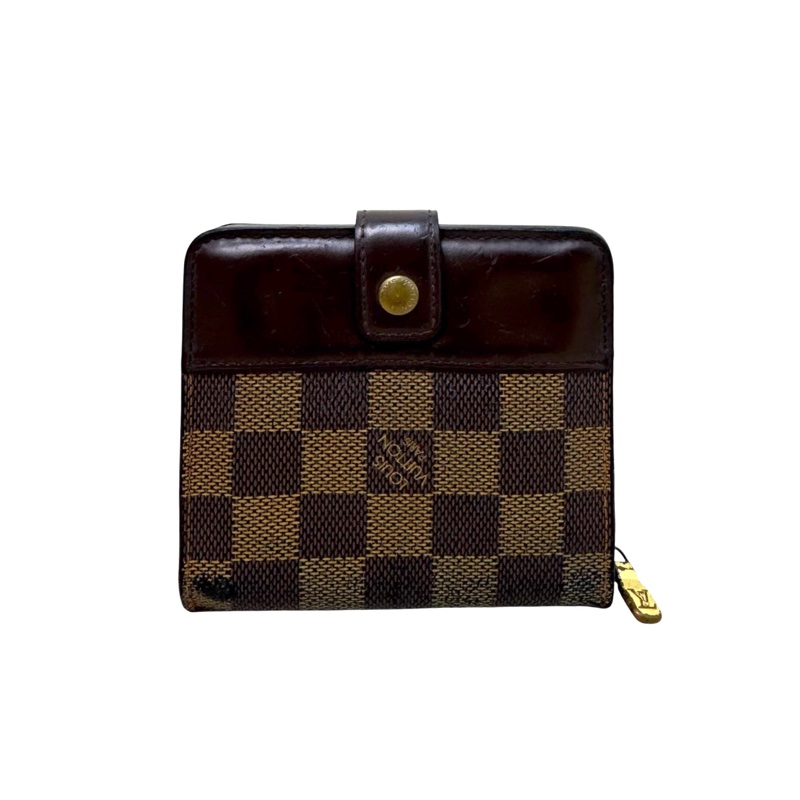 Louis Vuitton 棋盤格拉鏈零錢包兩折短夾-0