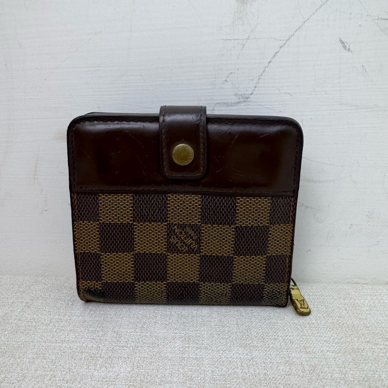 Louis Vuitton 棋盤格拉鏈零錢包兩折短夾-2