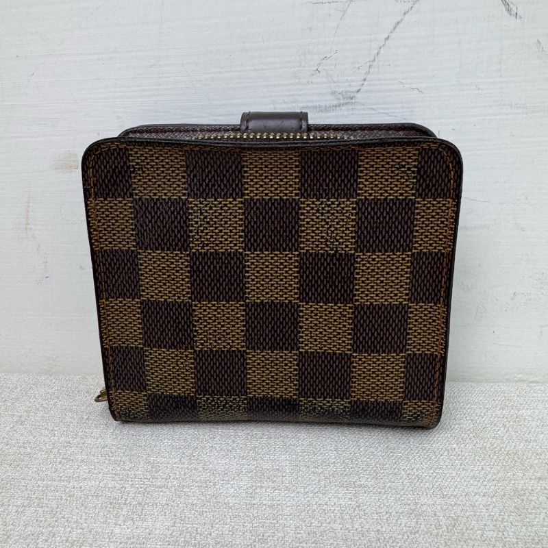 Louis Vuitton 棋盤格拉鏈零錢包兩折短夾-3