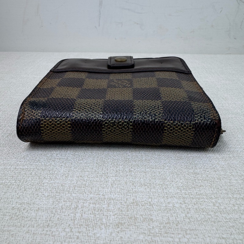 Louis Vuitton 棋盤格拉鏈零錢包兩折短夾-4