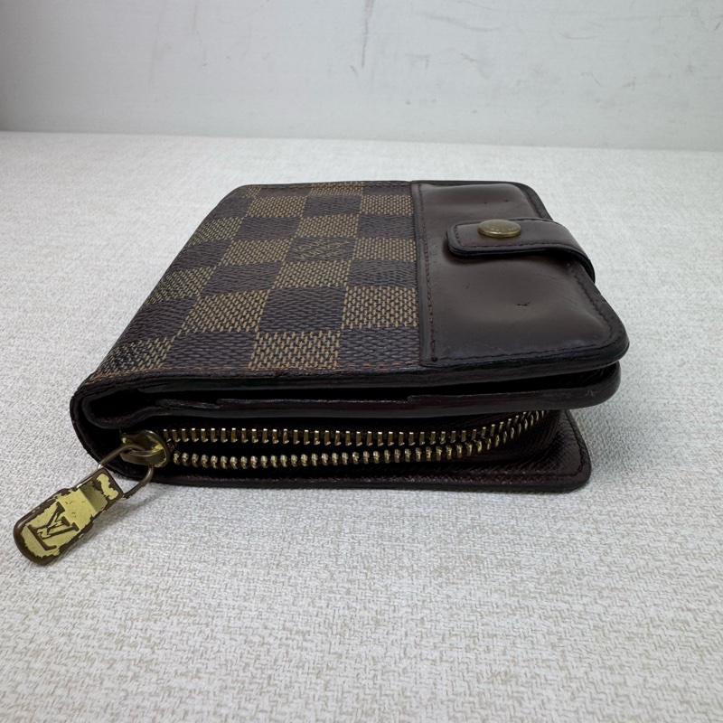 Louis Vuitton 棋盤格拉鏈零錢包兩折短夾-5