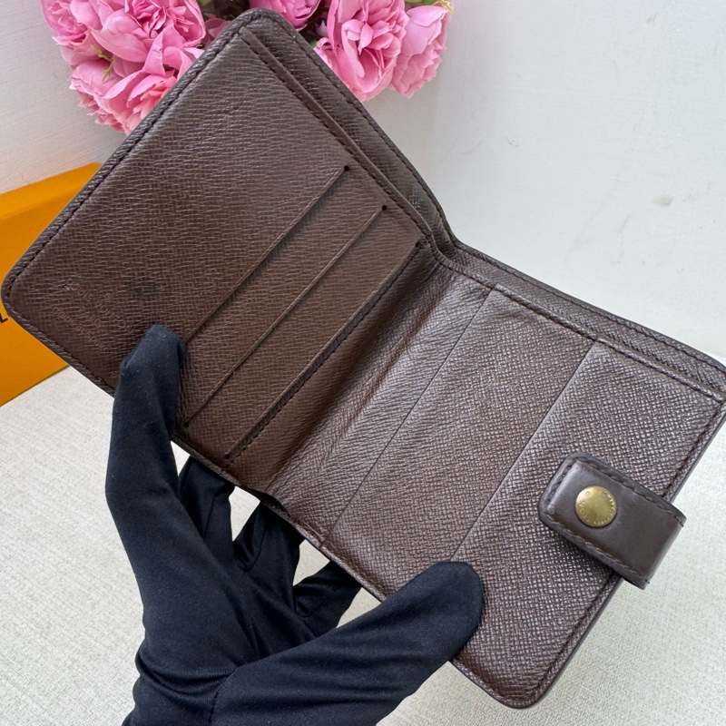 Louis Vuitton 棋盤格拉鏈零錢包兩折短夾-9