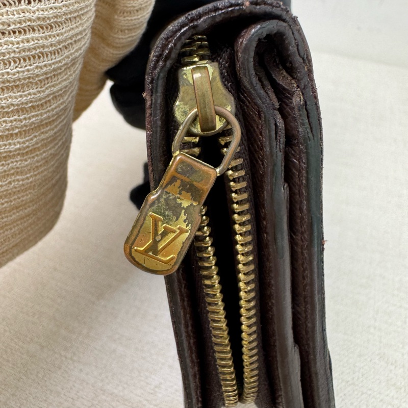 Louis Vuitton 棋盤格拉鏈零錢包兩折短夾-13