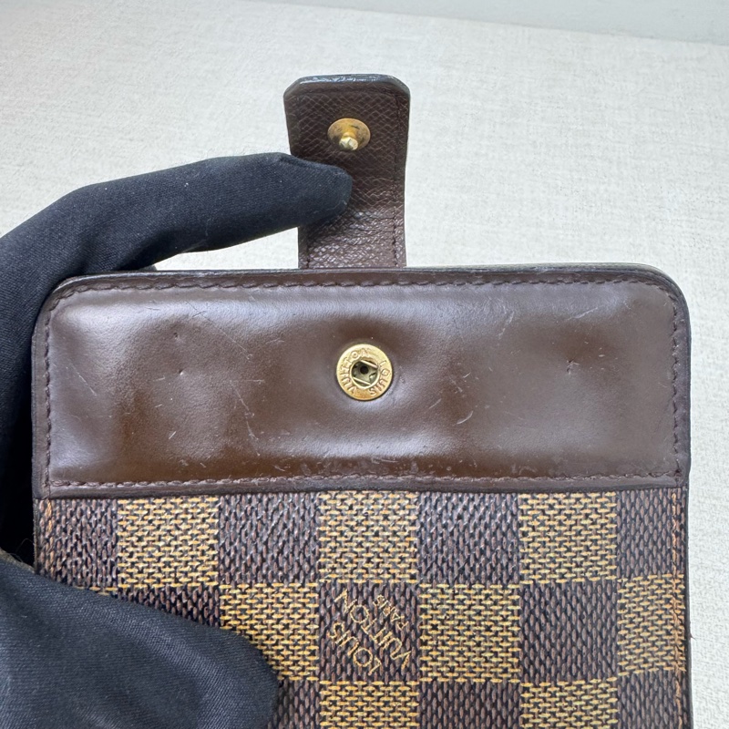 Louis Vuitton 棋盤格拉鏈零錢包兩折短夾-14