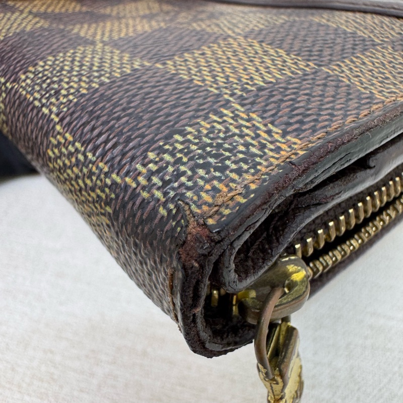 Louis Vuitton 棋盤格拉鏈零錢包兩折短夾-16