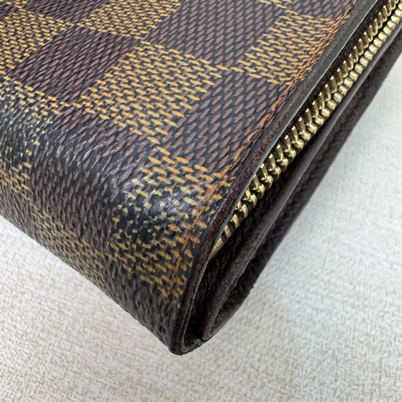 Louis Vuitton 棋盤格拉鏈零錢包兩折短夾-18