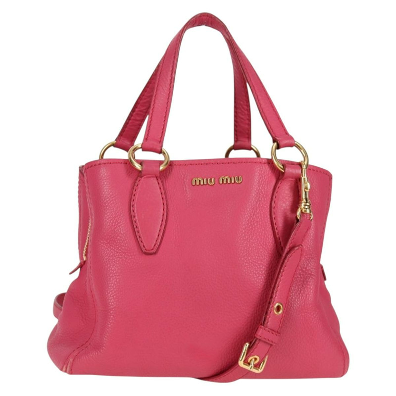 【日本直送】Miu Miu 手提包 皮革 2way 粉紅色金色 正品 am8874V-0