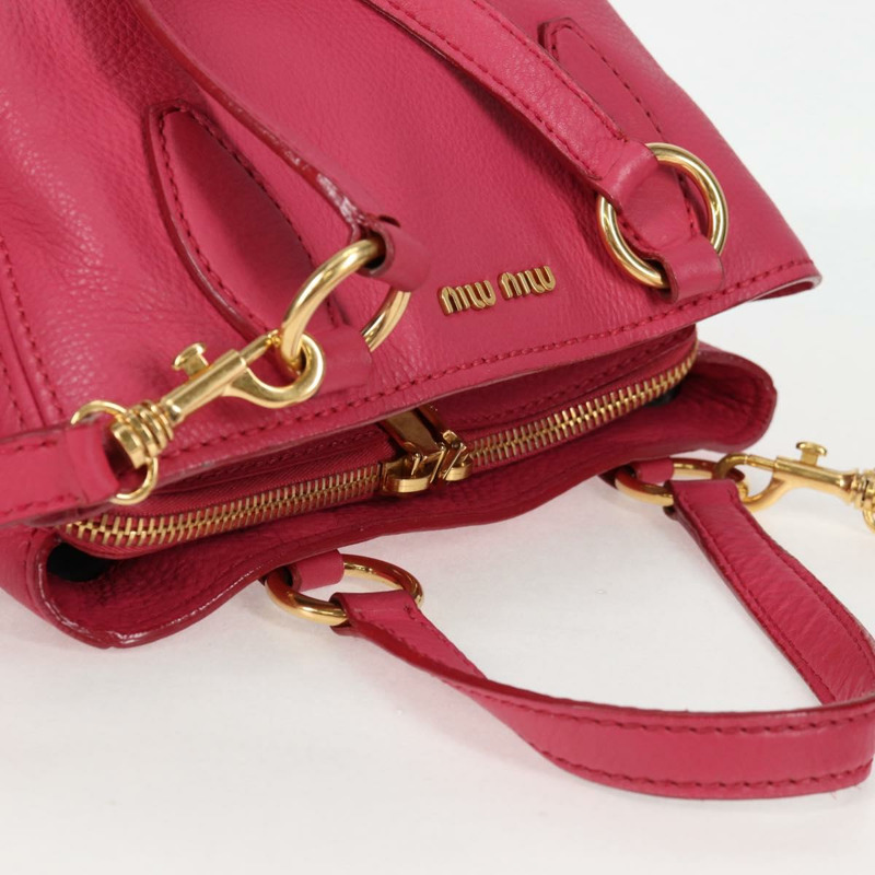 【日本直送】Miu Miu 手提包 皮革 2way 粉紅色金色 正品 am8874V-5