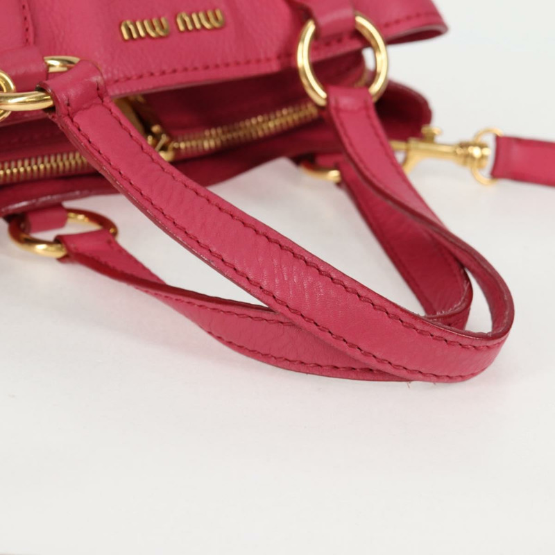 【日本直送】Miu Miu 手提包 皮革 2way 粉紅色金色 正品 am8874V-6