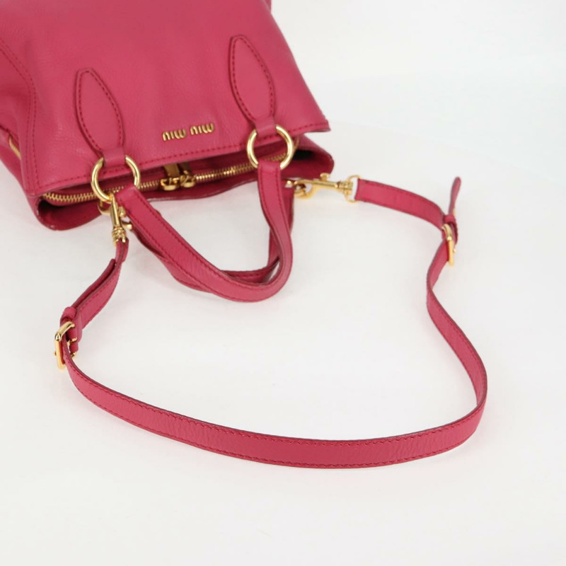 【日本直送】Miu Miu 手提包 皮革 2way 粉紅色金色 正品 am8874V-8