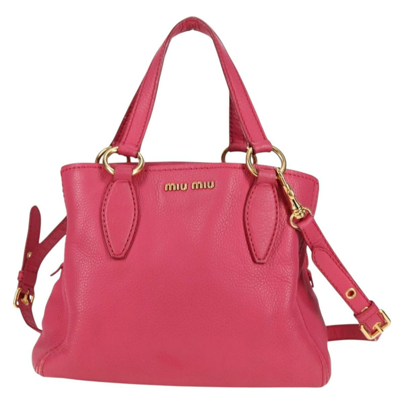 【日本直送】Miu Miu 手提包 皮革 2way 粉紅色金色 正品 am8874V-12