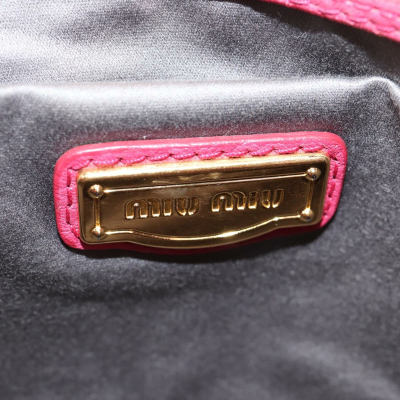 【日本直送】Miu Miu 手提包 皮革 2way 粉紅色金色 正品 am8874V-19