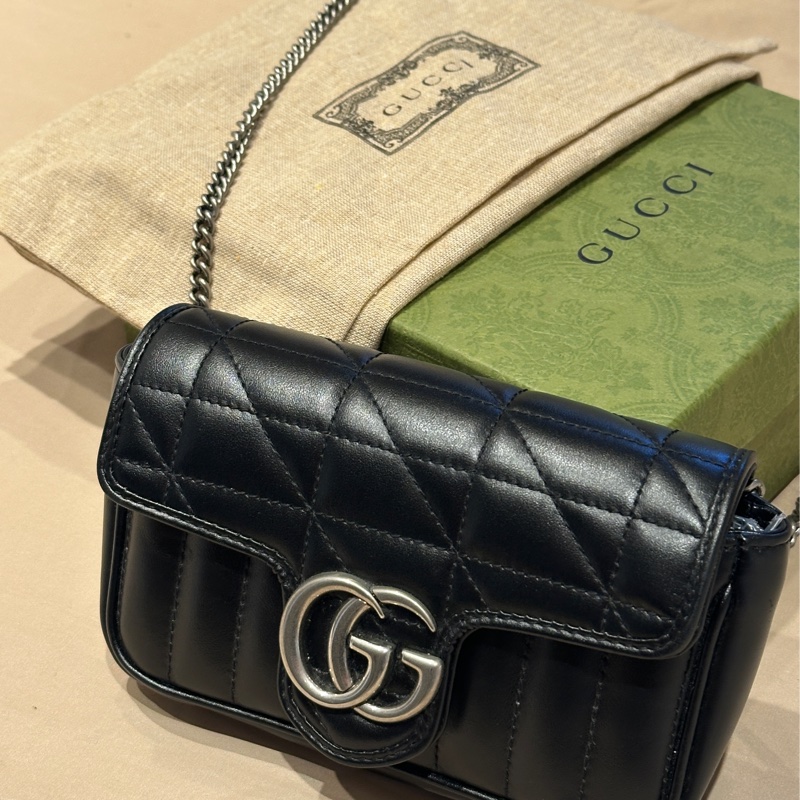 Gucci Marmont supermini 馬蒙 黑銀 牛皮-0